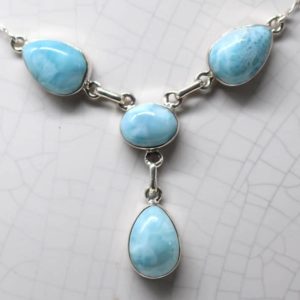 larimar silver necklace boston designer jewelry imports