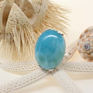 larimar oval silver ring